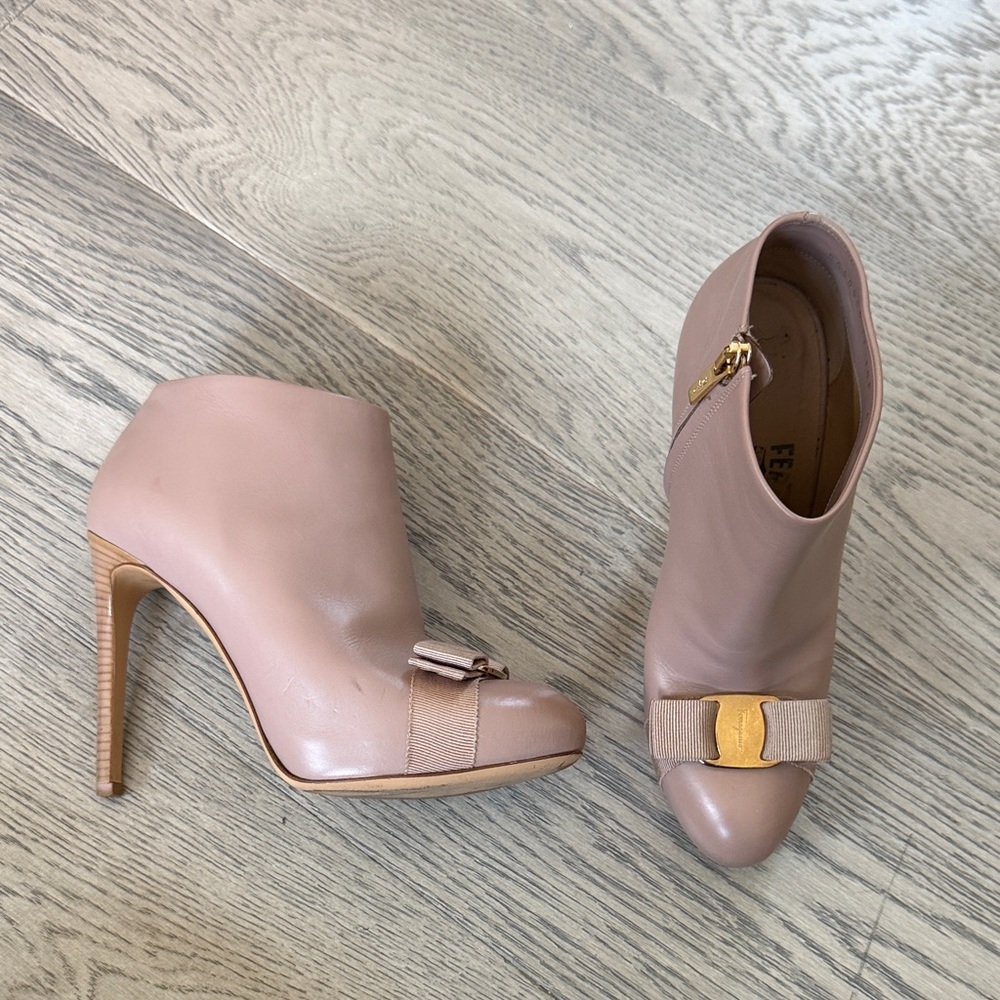 Fendi Nude Heeled Ankle Boots